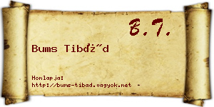 Bums Tibád névjegykártya